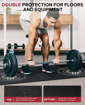 HAPBEAR Treadmill Mat โ 68"x24"x1/5" Thick Non-Slip Foldable Exercise Equipment Mat for Walking Pad, Weight Bench & Treadmill โ Shock Absorbing Floor Protector for Home Gym, Carpet & Hardwood Floors