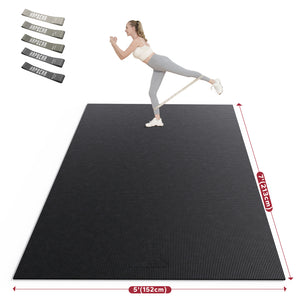 HAPBEAR Extra Large Exercise Mat-7'x5'/6'x8'/6'x9'/6'x10'/6'x12'x8mm(1/3 inch),Non-Slip, Ultra Durable, Thick Workout Mats for Home Gym Flooring Cardio, Yoga Mats for Fitness, High-Density Exercise Mat, Shoes-Friendly