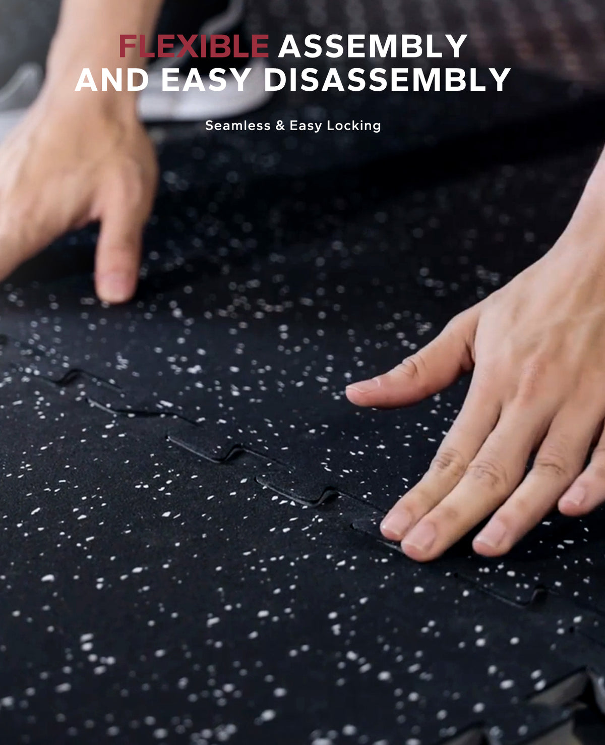 HAPBEAR 0.56'' Thick Exercise Equipment Mats - High-Density Rubber Top EVA Foam Interlocking Mats, 24x24in Tiles, Heavy-Duty Treadmill Mat for Hardwood Floors, Home Gym Mat
