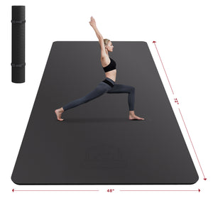 HAPBEAR Extra Large Yoga Mat - 72"x48"/78"x54", 1/4" & 1/3" Thick, Non-Slip, Durable, Eco-Friendly, Wide Exercise Mat for Home Workouts, Yoga, Pilates, Stretching, Meditation (Barefoot Exercise)