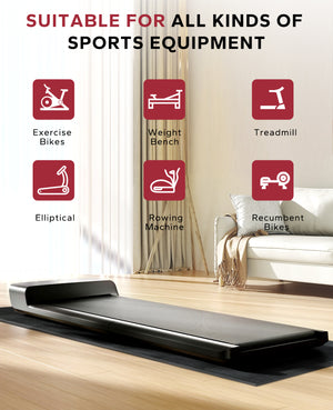 HAPBEAR Treadmill Mat – 68"x24"x1/5" Thick Non-Slip Foldable Exercise Equipment Mat for Walking Pad, Weight Bench & Treadmill – Shock Absorbing Floor Protector for Home Gym, Carpet & Hardwood Floors