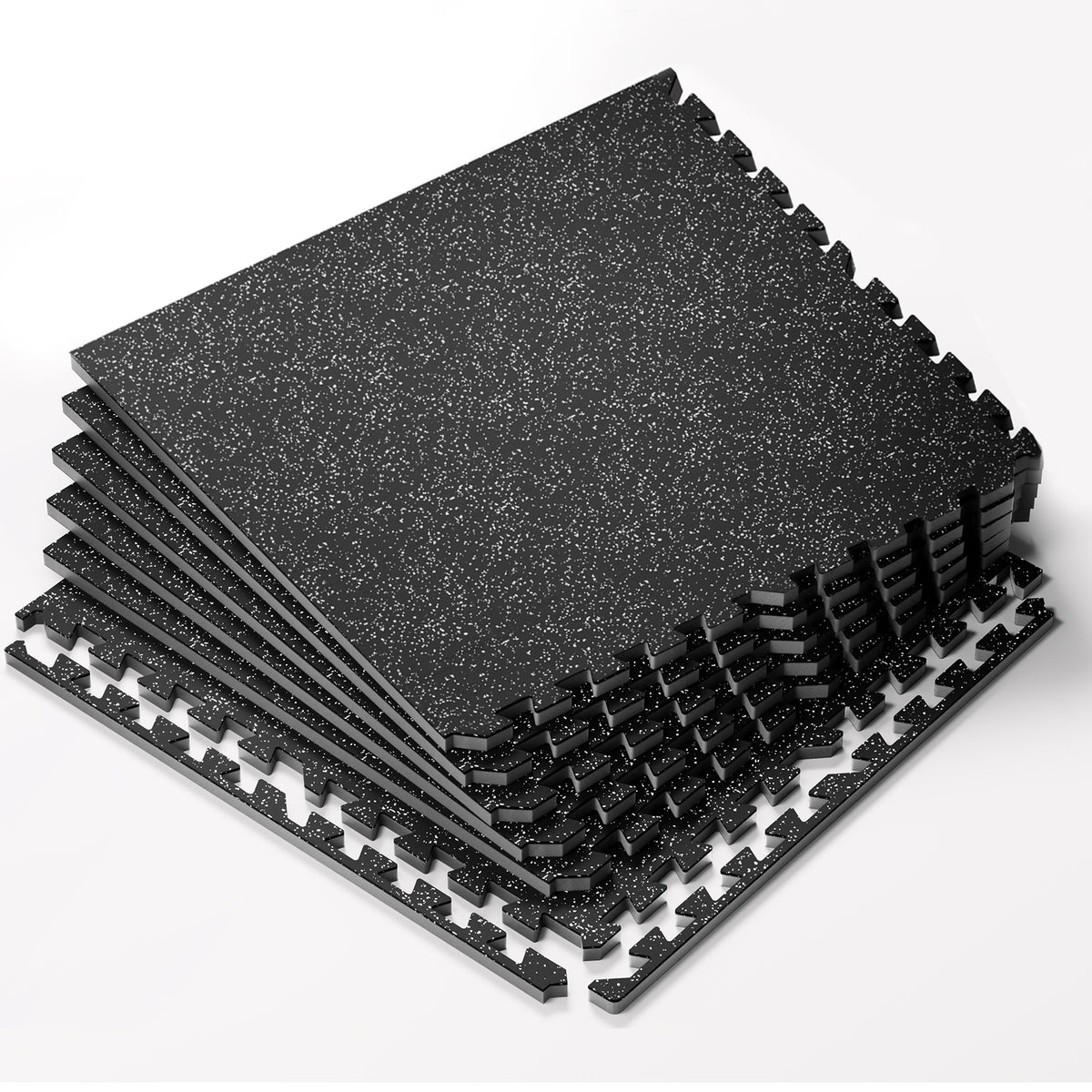 HAPBEAR 0.56'' Thick Exercise Equipment Mats - High-Density Rubber Top EVA Foam Interlocking Mats, 24x24in Tiles, Heavy-Duty Treadmill Mat for Hardwood Floors, Home Gym Mat